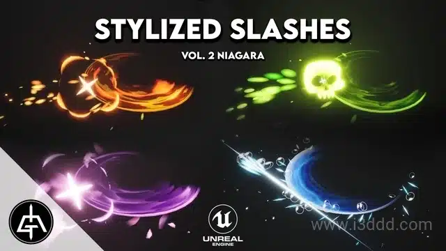 风格化刀剑拖尾特效 – Stylized Slashes Vol.2 – Niagara