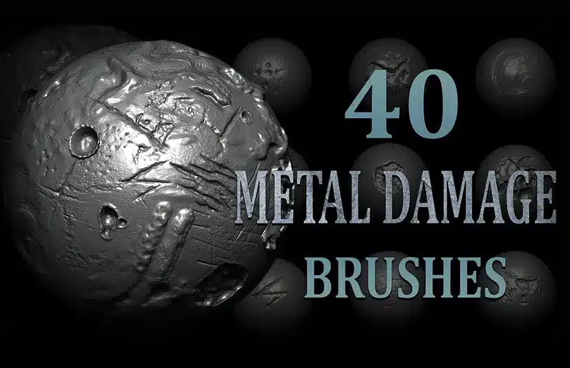 金属破损笔刷 – 40 Metal Damage Brushes + Alphas