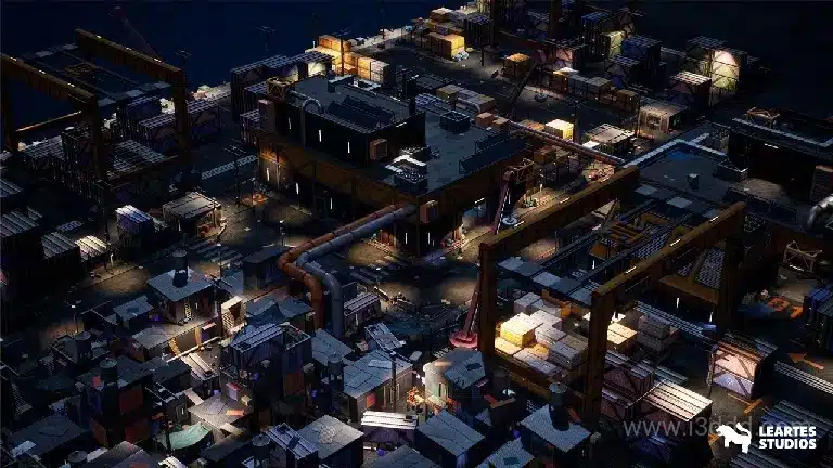 赛博朋克港口城市场景 – Cyberpunk Port City Environment