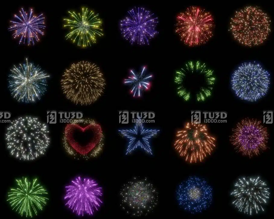 Blender烟花粒子特效预设Lightsky Fireworks v1.1