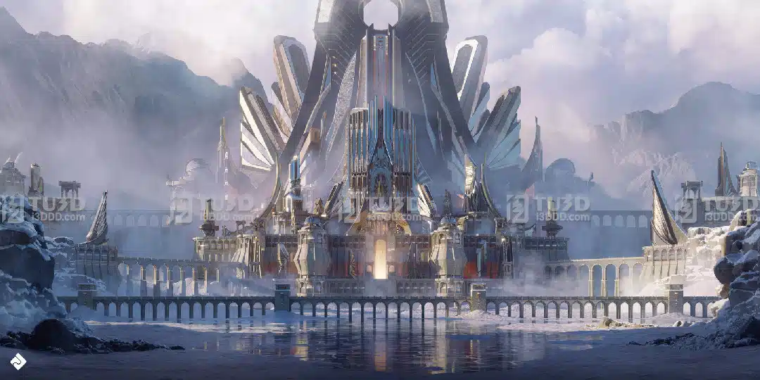 Blender北欧奇幻建筑3D模型（8K贴图）