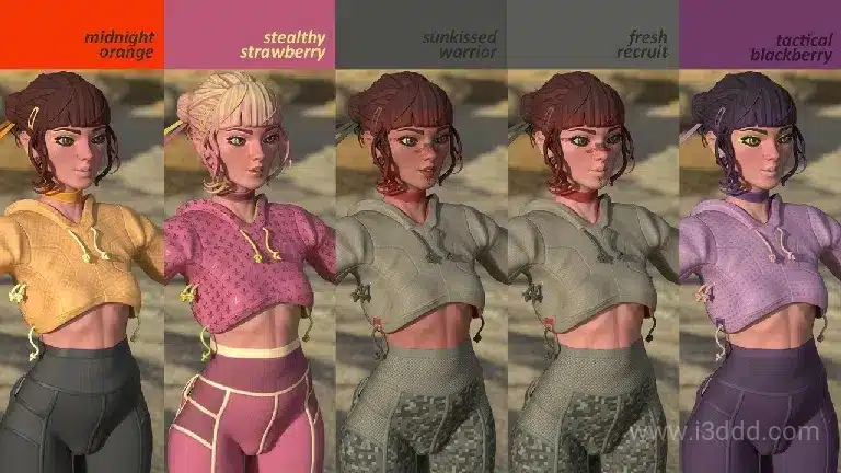 现代都市忍者女孩角色模型 – Urban Ninja Girl