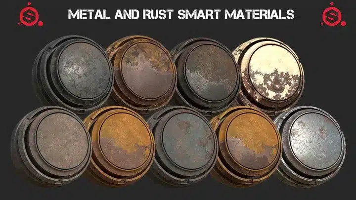 9款金属锈蚀智能材质 – 9 Metal & Rust Smart Materials