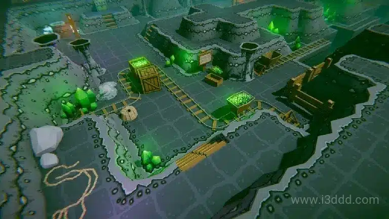 深石洞穴 像素艺术地牢的复古低多边形模块化套件 – Deepstone Caves – Retro Lowpoly Modular Kit for Pixel-Art Dungeons