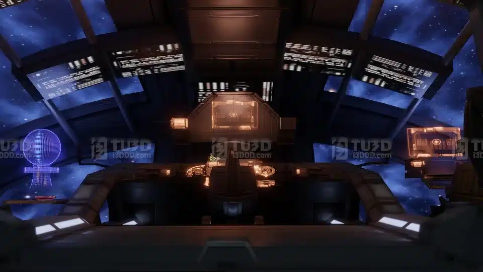 Blender 科幻星际作战指挥室场景模型