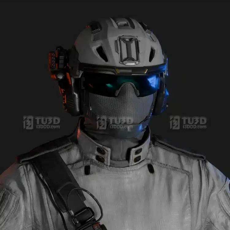 Blender 写实未来风格战术士兵绑定模型