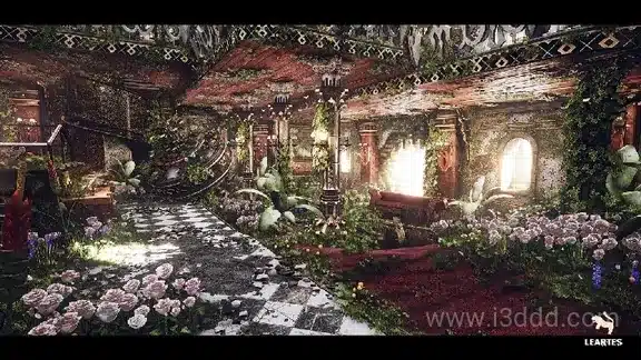 破败废墟花园废弃房屋场景 – One Two Environment