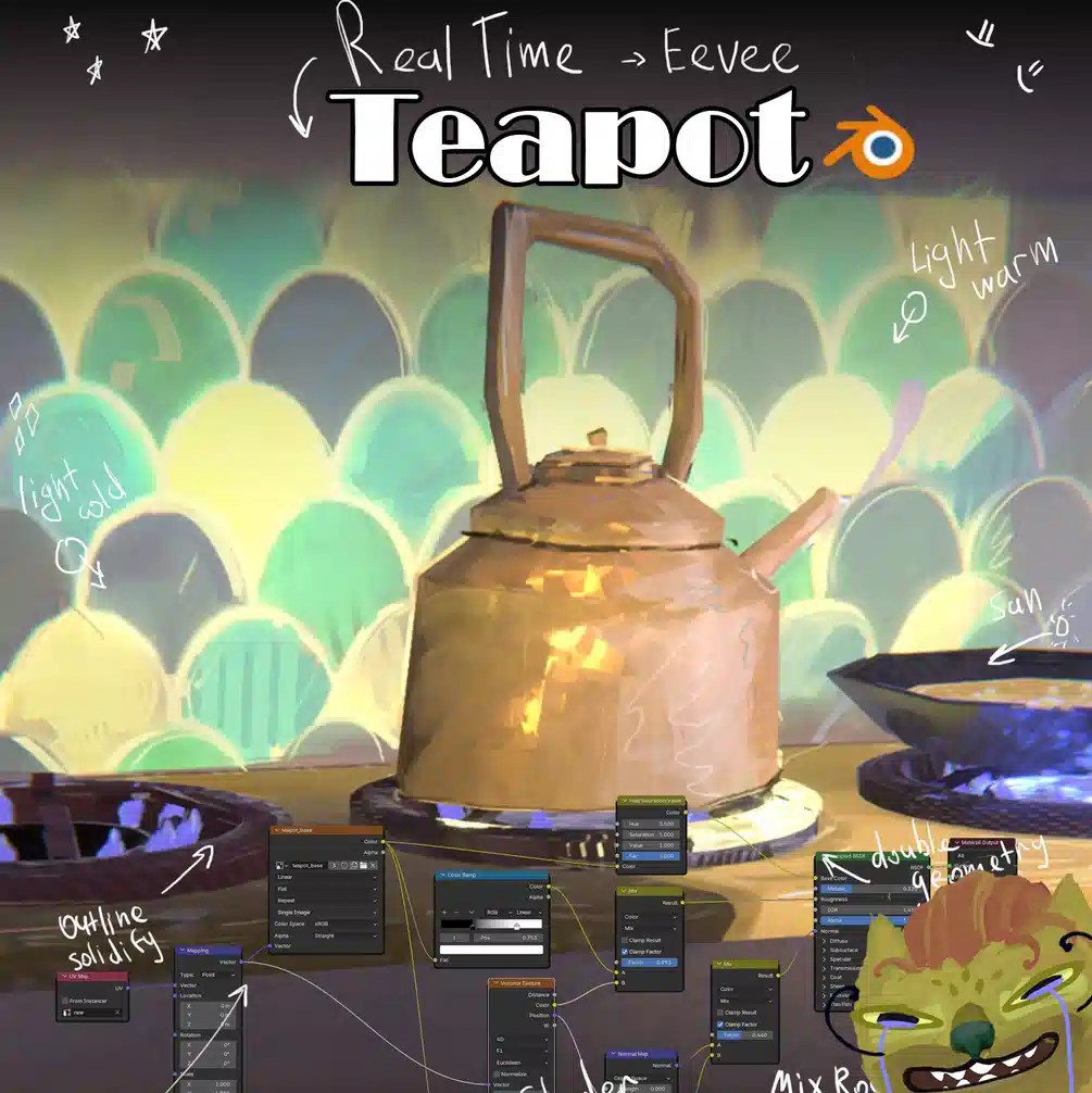 茶壶（风格化场景）Blender Eevee