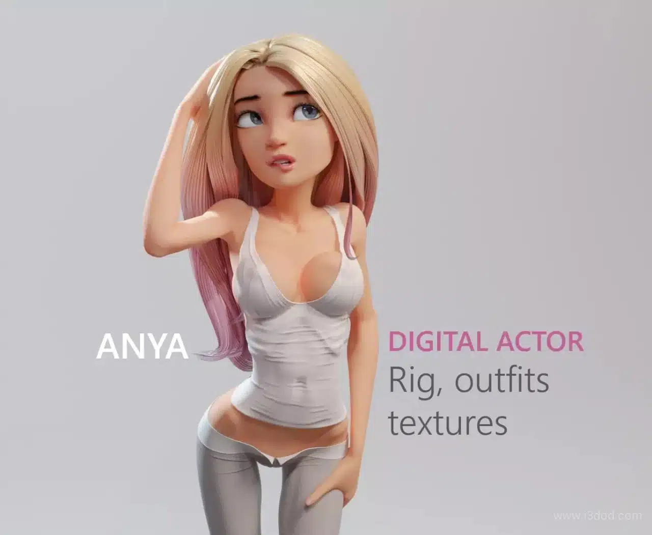 Anya 风格化数字角色 3D 模型 – Anya Stylized Digital Actor 3D Model
