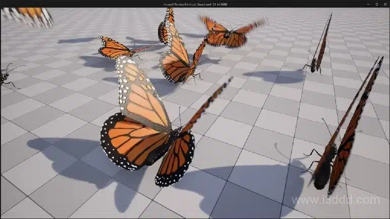 帝王蝶蝴蝶角色模型带动画 – Monarch butterfly