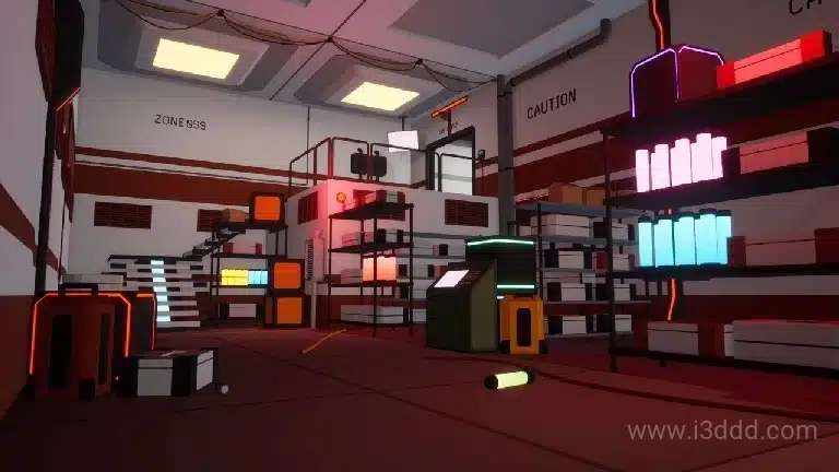 低多边形科幻赛博朋克室内 – Low Poly Sci-Fi Cyberpunk Interior