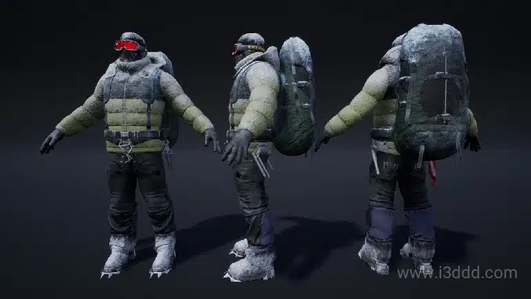 模块化游戏登山者角色模型 – Climber