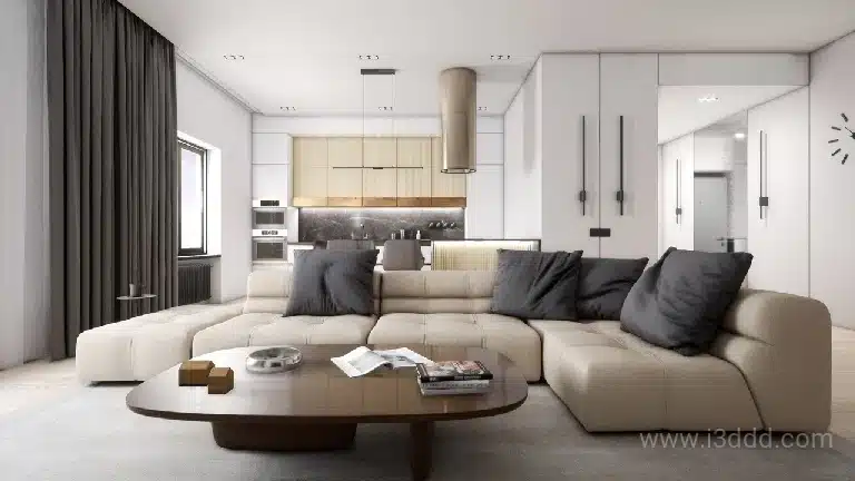 公寓住宅客厅卧室室内场景 – ArchViz Interior vol.1