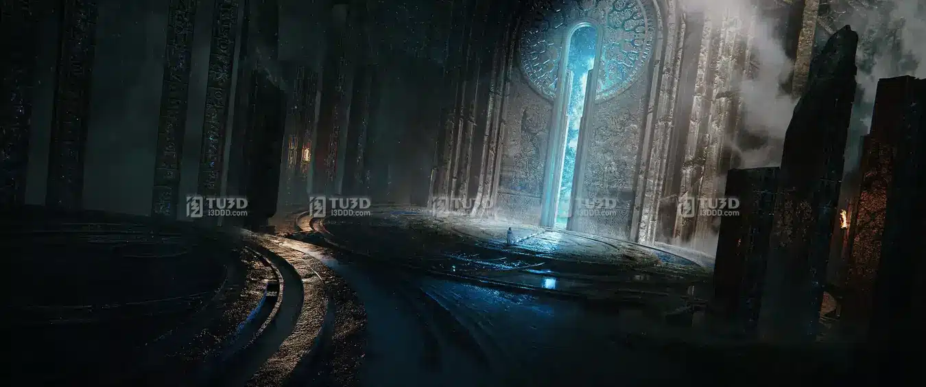 Blender圣殿古庙建筑渲染工程（含PSD）