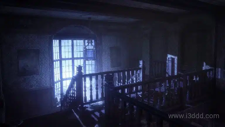 中世纪暗黑恐怖废弃别墅豪宅公馆室内场景 Mansion Hall