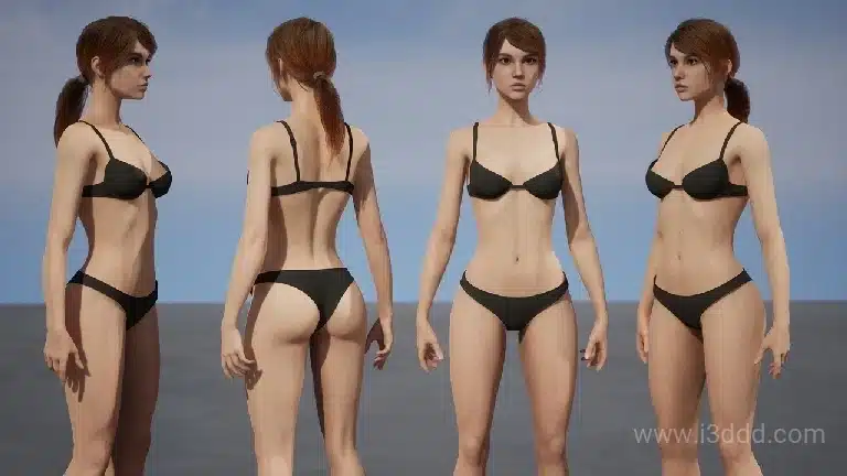 游戏基础女性角色模型 – BaseMeshFemale