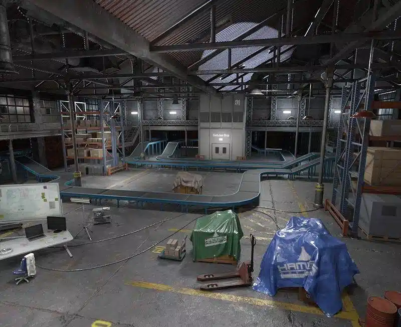 Blender 工业风物流仓库流水线与仓储设备场景模型