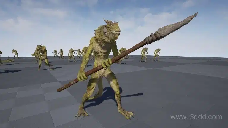 蜥蜴战士勇士小兵怪物角色模型 – Lizard Warrior