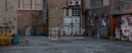 Blender 颓废街头涂鸦巷场景模型