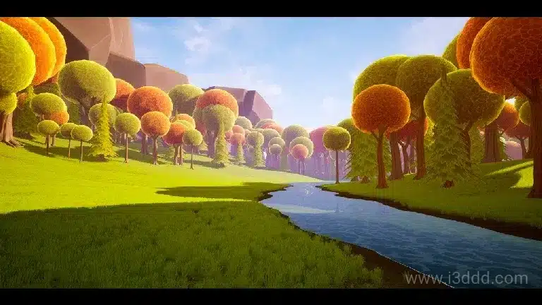 卡通二次元山脉草原场景 Stylized Mountain Landscape