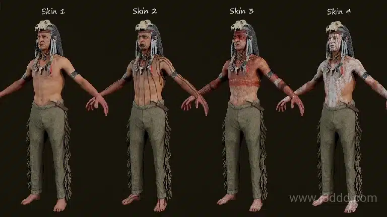 模块化阿帕奇巫师角色模型 – Apache Shaman