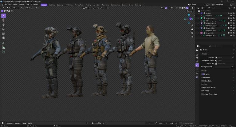 三角洲行动 威龙模型合集 – Dragon Delta Force Models Pack