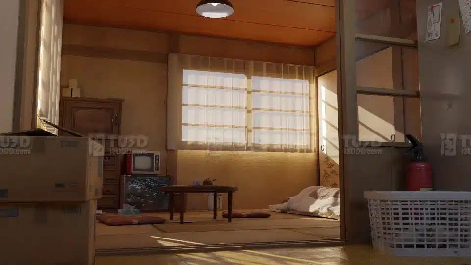 Blender 日式温馨室场景模型