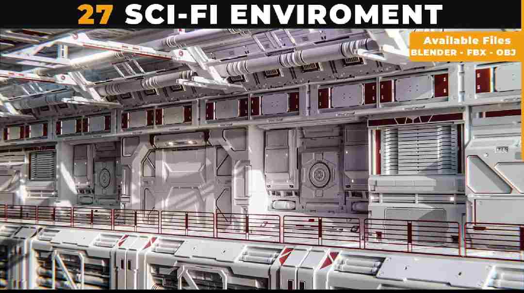 27 款科幻环境面板套件 – 27 Sci-Fi Environment Panel Kitbash