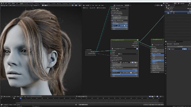 Blender 头发节点组（增强版）- Blender Hair Node Groups (Modified)