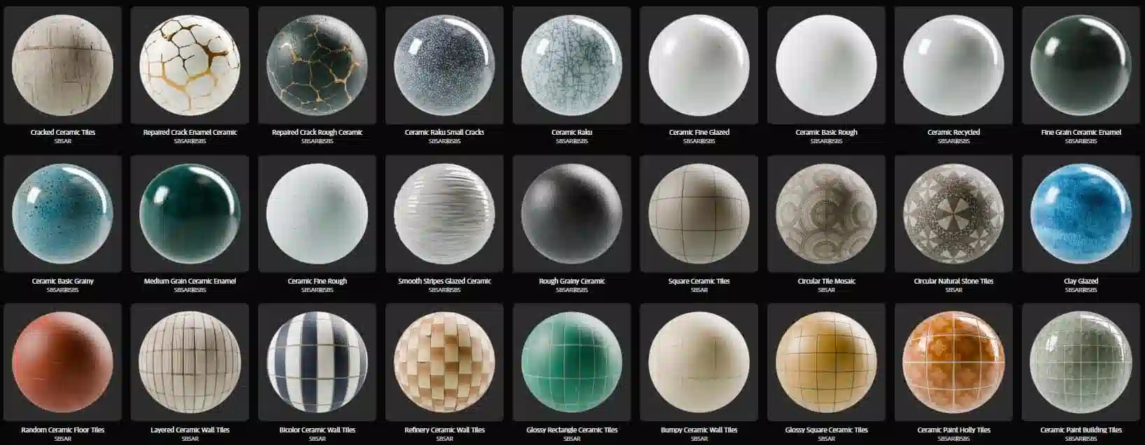 Substance陶瓷材质库 – 200+专业陶瓷材质 – Ceramic Substance Materials