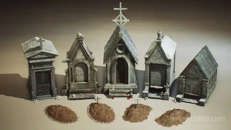 墓地陵墓模型 – Cemetery – VOL.3 – Mausoleum