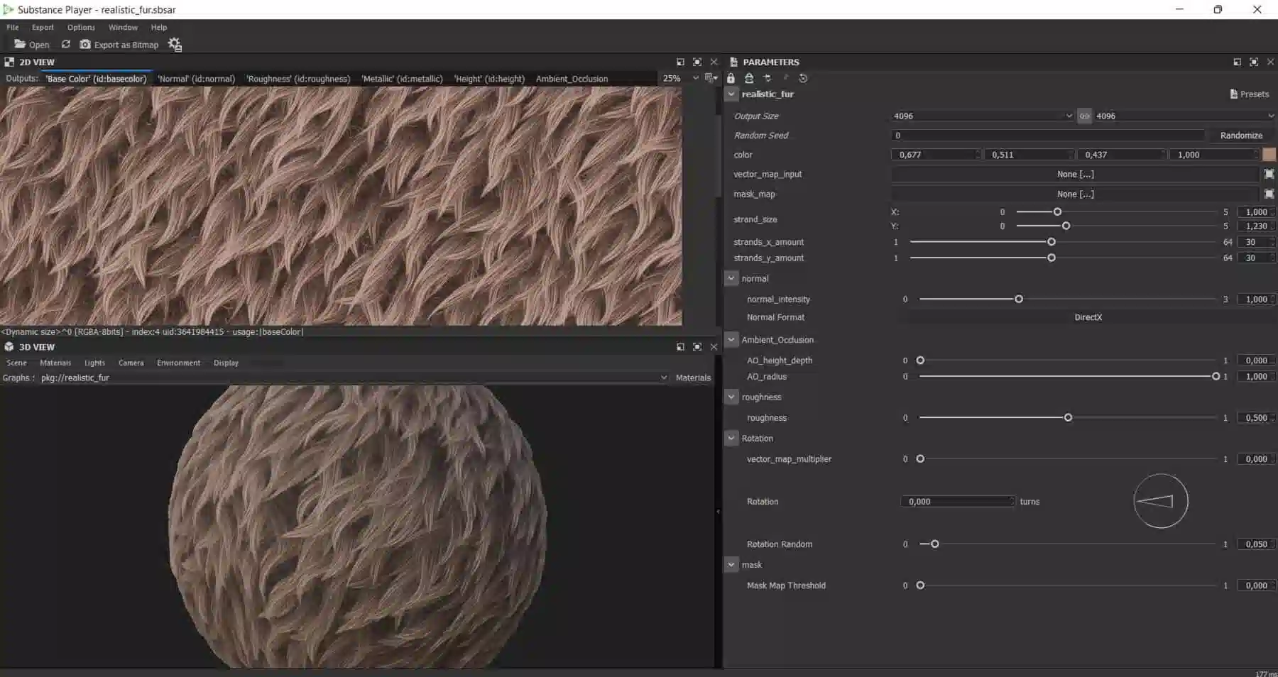 真实毛发智能材质 – Realistic Fur Smart Material