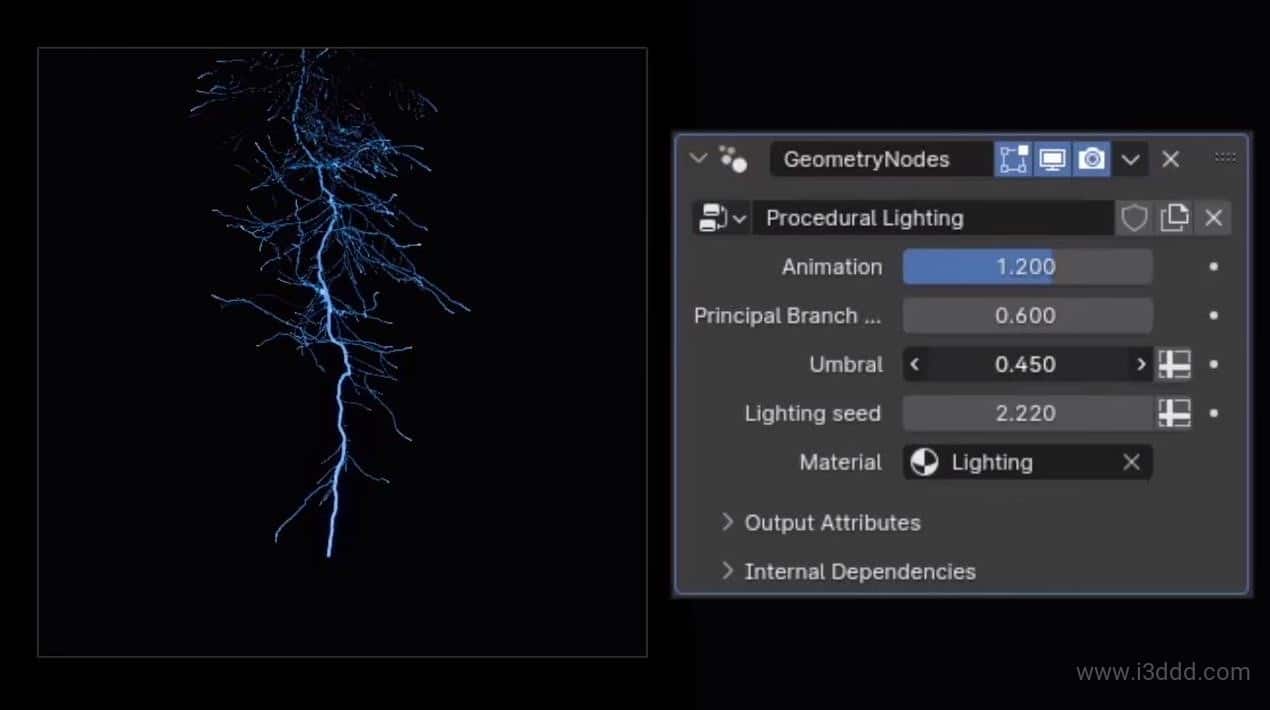 Blender 程序化闪电几何节点 – Procedural Lighting for Blender — Geometry Nodes
