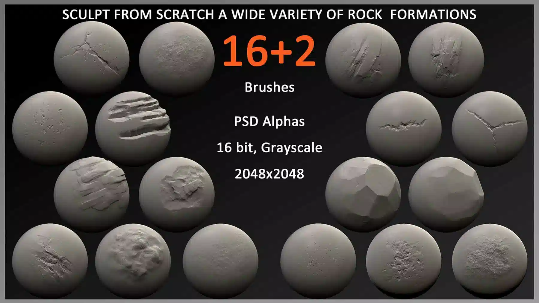 岩石雕刻笔刷套装 – Rock Sculpt Brushes