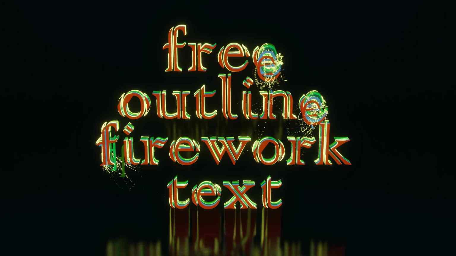 免费轮廓与烟花文本动画 – Free Outline & Firework Text Animation