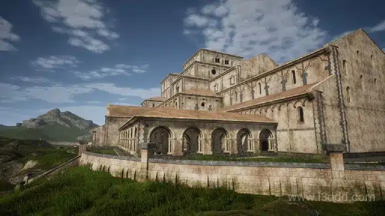 模块化罗马式修道院场景 – Romanesque Monastery