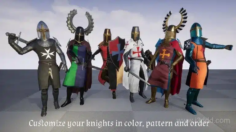 中世纪人物模块化十字军骑士 – Medieval Characters