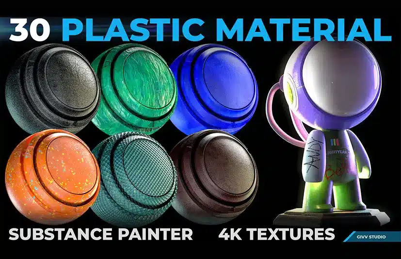 塑料智能材质 – 30 Plastic Smart Materials + 4K Textures