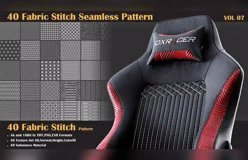 40种织物无缝图案 第7卷 – 40 Fabric Stitch Seamless Patterns Vol.07