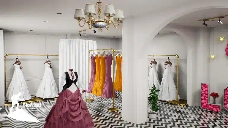 豪华新娘精品店 优雅的婚纱店内饰 – Luxury Bridal Boutique – Elegant Wedding Dress Shop Interior