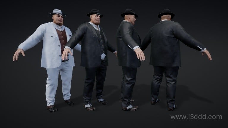 游戏黑帮 NPC 角色模型 – Old Gangster
