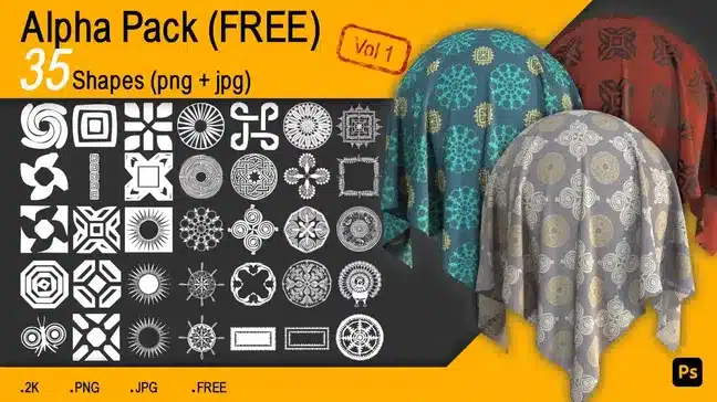 透明通道贴图包 Vol.1 – Alpha Pack Vol 1