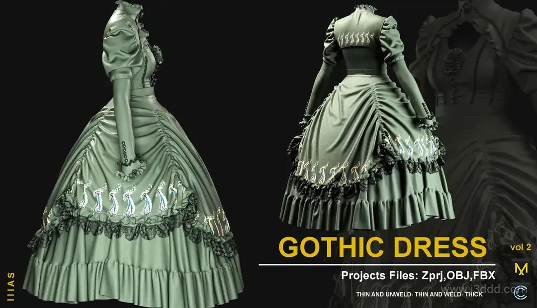 哥特式晚礼服连衣裙 – Gothic Evening Dress