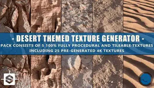 沙漠主题 4K 纹理包 – Desert Themed Texture Pack 4K