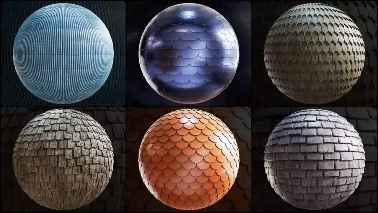 CGAxis 屋顶材质包 – CGAxis Physical 9 Roofs