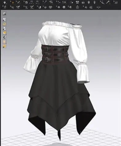 女性一字领上衣半身伞裙连衣裙 – Women’s Boat Neck Umbrella Skirt Dress