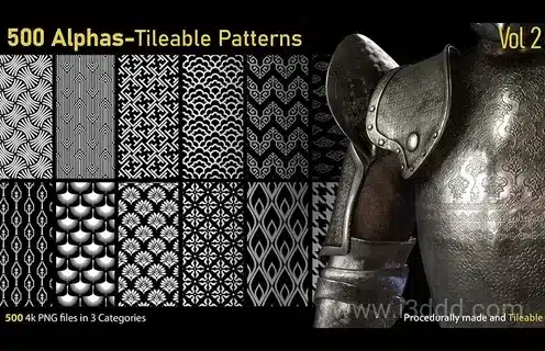平铺花纹图案 – 500 Alphas-Tileable Patterns-Vol2