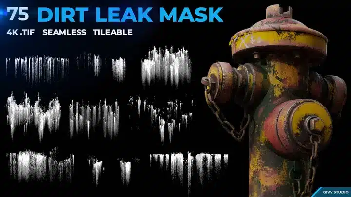 75 个脏污泄漏遮罩 4K – 75 DIRT LEAK EFFECT MASK 4K