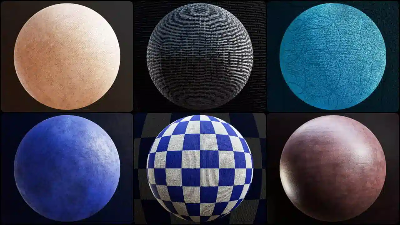 CGAxis 皮革织物材质包 – CGAxis Physical 9 Leather & Fabrics