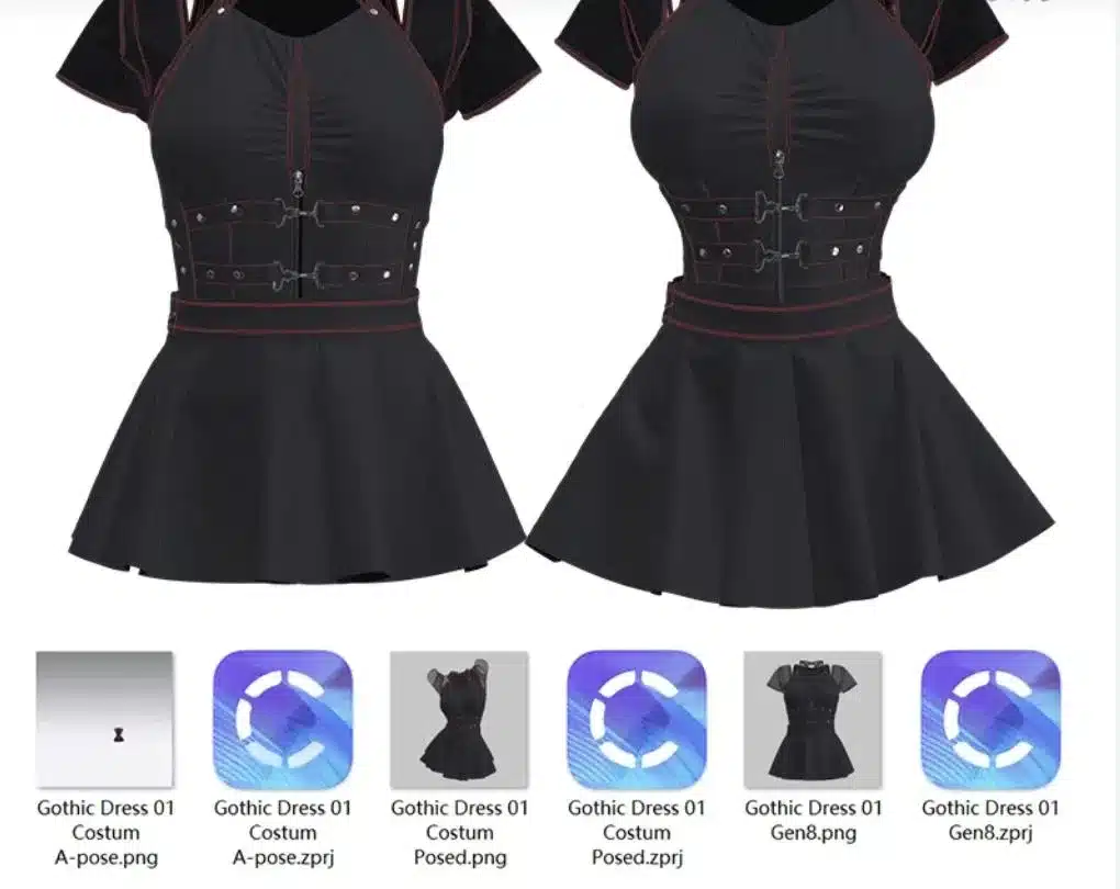 女性哥特风格短裙连衣裙 – Women’s Gothic Short Dress